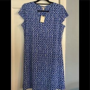 Dana Buchman Print Splitneck A-Line Dress